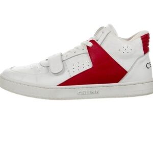 Celine CT-02 Mid Sneaker W/ Scratch - Color: Optic White /
Bright Red